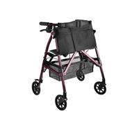 Stander EZ Fold-N-Go Rollator Micro, Lightweight Rolling Walker for Short Seniors with Seat & Brakes, Regal Rose (Eligible for VAT Relief in The UK)