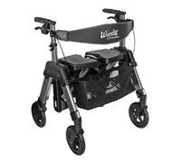 Stander Heavy Duty Wonder Rollator, Heavy Duty Folding Rolling Walker for Adults, Seniors, 450-pound Weight Capacity, Large 8-inch Wheels, Locking Brakes, Wide Seat with Backrest, Regal Rose