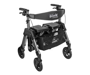 Stander Heavy Duty Wonder Rollator, Heavy Duty Folding Rolling Walker for Adults, Seniors, 450-pound Weight Capacity, Large 8-inch Wheels, Locking Brakes, Wide Seat with Backrest, Regal Rose