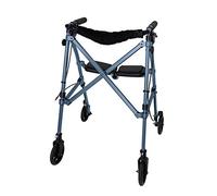 Stander Wonder Rollator, Lightweight Folding Space Saver Mobility Rolling Walker for Seniors and Adults, 6-inch Wheels, Locking Brakes, and Padded Seat with Backrest, Cobalt Blue
