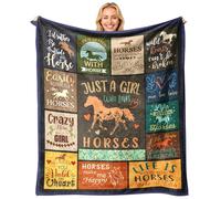 standhustle Horse Girl Blanket Horses Themed Gifts for Girls Women - Just A Girl Who Loves Horse 50" X 60" Throw Blanket - Christmas Birthday Present for Horses Lovers Teenage Girls