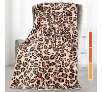standhustle USB Electric Heated Leopard Throw Blanket USB Heating Cheetah Blanket for Women 50" X 60" with 3 Heating Levels