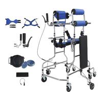 Standing Aid for Elderly Adults 8 Wheels Anti Rollover Stand Walking Hemiplegic Rehabilitation Adult Walking Bike Adjustable Height Frame,Male + Female