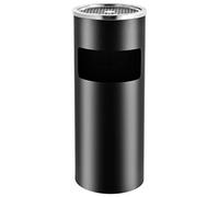 Standing Ashtray 30 L Steel Black with Integrated Bin, Powder Coated, 25 x 61 cm, with Removable Insert, Ideal for Office, Garden, Household, Recycling and Waste Separation