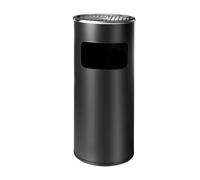 Relaxdays Freestanding Metal Ashtray with Removable Bin, 30L Smokers' Column, 60.5 x 23.5 cm, Black