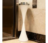Standing Ashtray for Cigarette Butt Receptacle Disposal, Tall Floor Standing Ash Tray can with Lid, Stainless Steel Butt Receptacle, for Clubs Airports Malls(White)