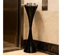 Standing Ashtray for Cigarette Butt Receptacle Disposal, Tall Floor Standing Ash Tray can with Lid, Stainless Steel Butt Receptacle, for Clubs Airports Malls(Black)