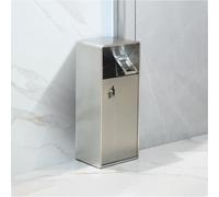 Standing Ashtray, Stainless Steel Butt Receptacle, Removable Inner Bucket, Windproof and Easy to Clean for Patio, Home, Offices, Restaurants, Backyard