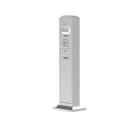 Standing Ashtray Vertical with Lock Rainproof Ash Pillar, Hotel Lobby Cigarette Butt Collection Bucket Outdoor Cigarette Bin(Silver)