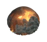 Standing at the Edge of Fire Double Layer Shower Cap for Women Waterproof and Durable Protects Hair During Bath, Beauty