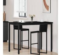 Standing Bar Table 140x80x105cm Black Oak Engineered Wood Top Metal Legs Sturdy