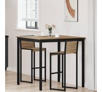 Standing Bar Table Artisan Oak 110x110x105cm Engineered Wood Metal Legs Durable