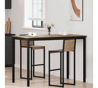 Standing Bar Table Artisan Oak 150x80x105cm Engineered Wood Metal Legs Durable.