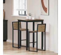 Standing Bar Table Artisan Oak 70x70x105cm Engineered Wood Top Metal Legs Sturdy