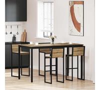 Standing Bar Table Black Engineered Wood 180x90x105cm Rect. Sturdy EasyCare Plus