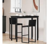 Standing Bar Table Black Oak 110x55x105cm Engineered Wood Top Metal Frame Sturdy