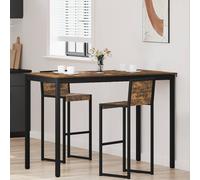 Standing Bar Table Smoked Oak 150x80x105 cm Engineered Wood MetalLegs DurableTop
