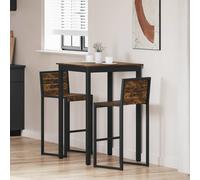 Standing Bar Table Smoked Oak 70x70x105cm Engineered Wood Metal Legs Durable Eco