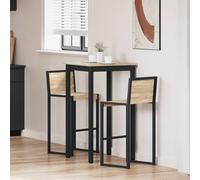 Standing Bar Table Sonoma Oak 60x60x105cm Engineered Wood Metal Frame Sturdy