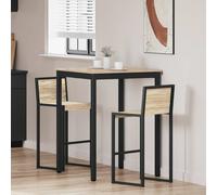Standing Bar Table Sonoma Oak 80x80x105cm Engineered Wood Metal Frame HeavyDuty