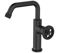 Standing Basin Tap 'L' Type Spout Industrial Black Finished Brass Retro Style