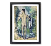Standing Bather by Paul Cezanne Framed Print | A2 Black Framed Wall Art | Ready to Hang | Modern Historical Picture | Living Room Bedroom Lounge Office