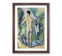Standing Bather by Paul Cezanne Framed Print | A2 Walnut Framed Wall Art | Ready to Hang | Modern Historical Picture | Living Room Bedroom Lounge Office