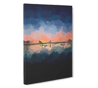 Standing Beneath The Moon Canvas Print | Gallery Wrapped 30mm Frame Wall Art | 30x20 inches | Ready to Hang | Modern Space Picture | Living Room Bedroom Lounge Office