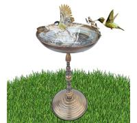 Standing Bird Bath, Outdoor Bird House, Vintage Garden Bowl, Decorative Iron Art Bird Bath for Courtyard of Patio Yard, Water Fountain for Hummingbirds from Each Other. PALTS WILDELIFE SEE Landscape D