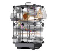 Standing Bird Cage Large Iron Flight Cage Panorama Bird Aviary for Indoor and Outdoor Pet Bird Flight 37x28x63cm Parrots Cages(Nero)