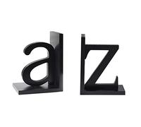 standing bookend, Decorative Letter AZ Bookends American Wooden Black Book Ends for Shelves Lightweight Holder Stoppers
