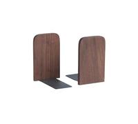 standing bookend, Solid Wood Bookends Beech/Walnut Non-slip Book Ends Heavy Duty Wooden Stand Creative L Shape Supports(Walnut,S)