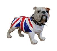 Standing British Bulldog Sculpture Ornament Gift | Resin | Union Jack