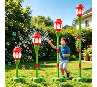 Standing Bubble Machine, Automatic Bubble Machine, Rechargeable Automatic Bubbling Maker with Colorful Led Light and Music Sound Effect, for Park and Family Gathering Entertainment