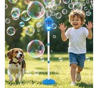 Standing Bubble Machine, Automatic Bubble Torch Garden Lamp with LED Lights, Road Lamp Shape Design | Outdoor Fun Toy for Family Entertainment, Backyard Play, Neighborhood Parties (Blue)