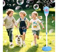 Standing Bubble Machine for Kids, Rechargeable Bubble Machine with Lights & Music, Adjustable Height up to 47 Inch, Automatic Electric Bubble Machine for Outdoor Wedding Birthday Party