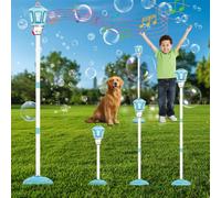 Standing Bubble Machine Lamp, Bubble Maker Stand, 47Inch Adjustable Standing Bubble Blower with Lights & Music, for Outdoor Garden Party, Wedding Party, Birthday Toy for Boys Girls