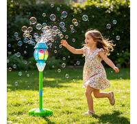 Standing Bubble Machine,Rechargeable Bubble Machine Parties Outdoor,Automatic Bubbles Maker Stand with Light & Music,Adjustable Road Lamp Shape Bubble Blower for Weddings, Party Gifts