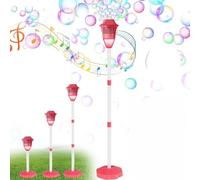 Standing Bubble Machine with Lights and Music for Outdoor, Rechargeable Bubble Machine, Automatic Bubble Machine Height Adjustable with Bubble Liquid for Birthday Parties, Weddings and Stage,