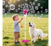 Standing Bubble Machine with Lights & Music, Rechargeable, Adjustable Height up to 47 Inch, Includes 104 Ocean Stickers, for Outdoor Parties, Weddings & Stage