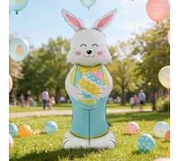 Standing Bunny Balloon 59in Large 3D Foil Balloons With Base - Easter Bunny Self Standing Decor | Reusable Aluminum Foil Rabbit Balloon For Holiday Party, Photo Prop, Background, Easter Egg Hunt