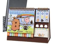 Standing Calendar - Capybara Design Cartoon Illustration Planner - Desk Calendar to Stand Up for 2026 | For Women Girls Home Office Dorm School Bedroom Table