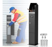 Standing Cigarette Bin Outdoor, Smoking Bin, Heavy Duty Steel Wall Mounted Ashtray Outdoor, for Public Areas, Pubs, Clubs, Restaurants, Black (Removable Inner Bucket)