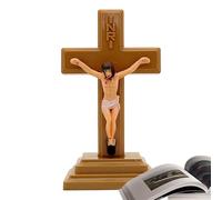 Standing Crucifix - Fluorescent Cross Ornaments, Decorative Crosses | Luminous Jesus Cross, Religious Table Cross, Table Cross for Catholic Decoration, Cross Statue as Hei