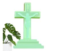 Standing Crucifix - Glow In The Dark Decorative Table Cross Statue | Religious Cross For Catholic Home Decor, Prayer Table, Altar Display, Or Christian Gift, Ideal For Bedroom,