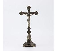 Standing Crucifix on Baroque Style Base Sculpture 13" Tall