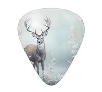 Standing deerGuitar Picks, 12-Piece Pattern Set, Three Different Thicknesses for Acoustic Electric Guitar and Other Instruments