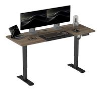 Vinsetto Height Adjustable Electric Standing Desk with 4 Automatic Memory Preset 140cm x 70cm Tabletop Stand Up Desk for Home Office (Black Frame + Te