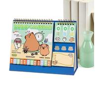 Standing Desk Calendar - Capybara Cartoon Planner, Desktop Illustration Tool, Office Dorm Equipment, 2026 Edition, Women, Girls, Students, School, Monthly Plan, Turnable, Cute Animal Stationery