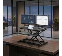 Standing Desk Converter 32" Sit to Stand Desk Riser for Dual Monitors Height Adjustable for Home Office & Corporate Use Relieve Back Pain (32" x 15.7")